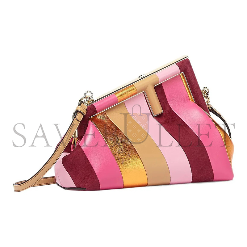 FENDI FIRST LEATHER CLUTCH BAG IN PINK 8BP129AJS8F0MWU (26*18*9.5cm)